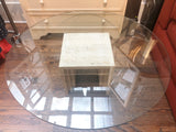 Travertine Marble & Glass Coffee Table
