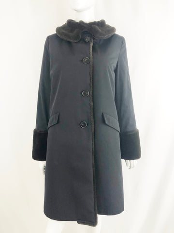 Jane Post Faux Fur Lined Coat Size Small