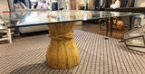 Bamboo and Glass Top Table Size 60" W x 29" H