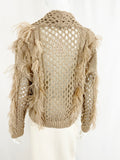 NEW Brunello Cucinelli Feather Accent Cardigan Size M