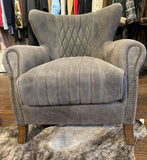 Arhaus Grey Leather Club Chair (2 Available Sold Separately)