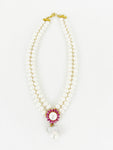 16 Inch Freshwater Pearl/Ruby Necklace