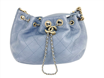 Chanel Leather Drawstring Bag