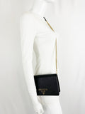 NEW Prada Saffiano Leather Mini Wallet on Chain