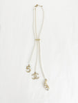 Chanel Triple Strand Pearl Pendant Necklace