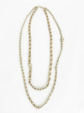 Chanel Double Chain Leather Necklace