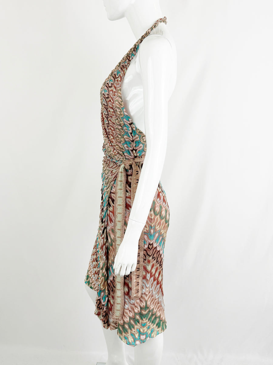 Missoni Halter Wrap Dress Size 6 KMK Luxury Consignment Missoni Halter Wrap Dress Size 6 KMK Luxury Consignment