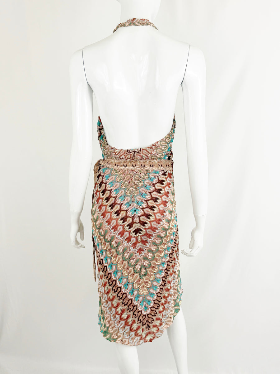 Missoni Halter Wrap Dress Size 6 KMK Luxury Consignment Missoni Halter Wrap Dress Size 6 KMK Luxury Consignment