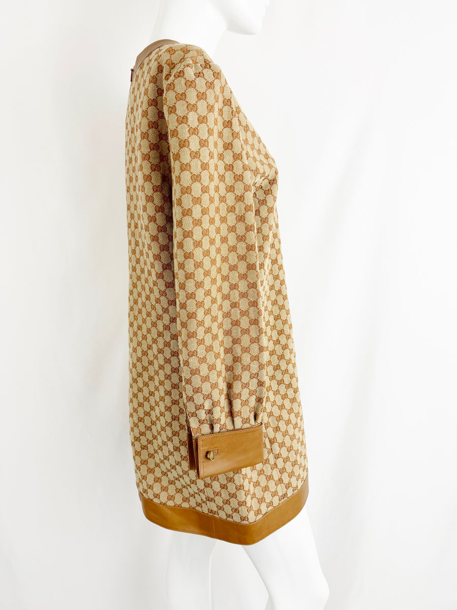 Gucci Canvas Leather Trim Mini Dress Size S – KMK Luxury Consignment