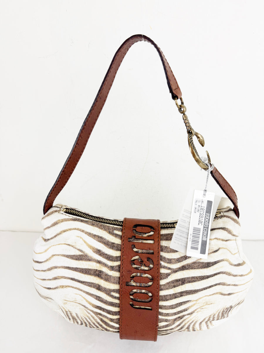 NEW Roberto Cavalli Zebra Canvas Bag – KMK Luxury Consignment