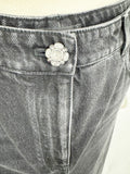 NEW Chanel Wide-Leg Black Jeans Size 8