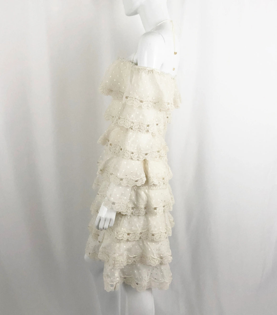 knee length dresses for ladies NEW Zimmermann Tiered Dress Size S / 6 US – KMK Luxury Consignment