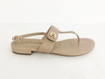 Chanel CC Leather T-Strap Sandals Size 6