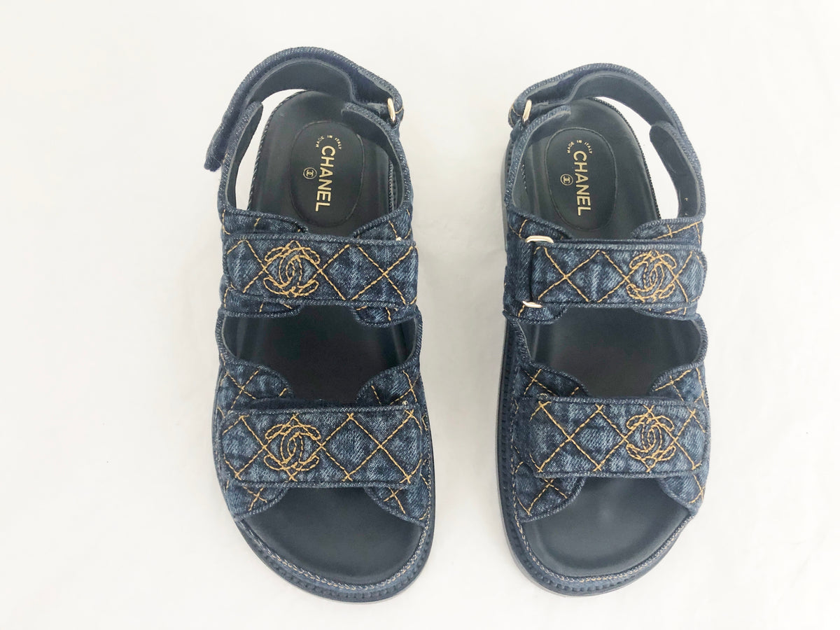 Chanel sandals online denim