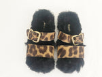 NEW Prada Calfskin Fur Lined Slides Size 7