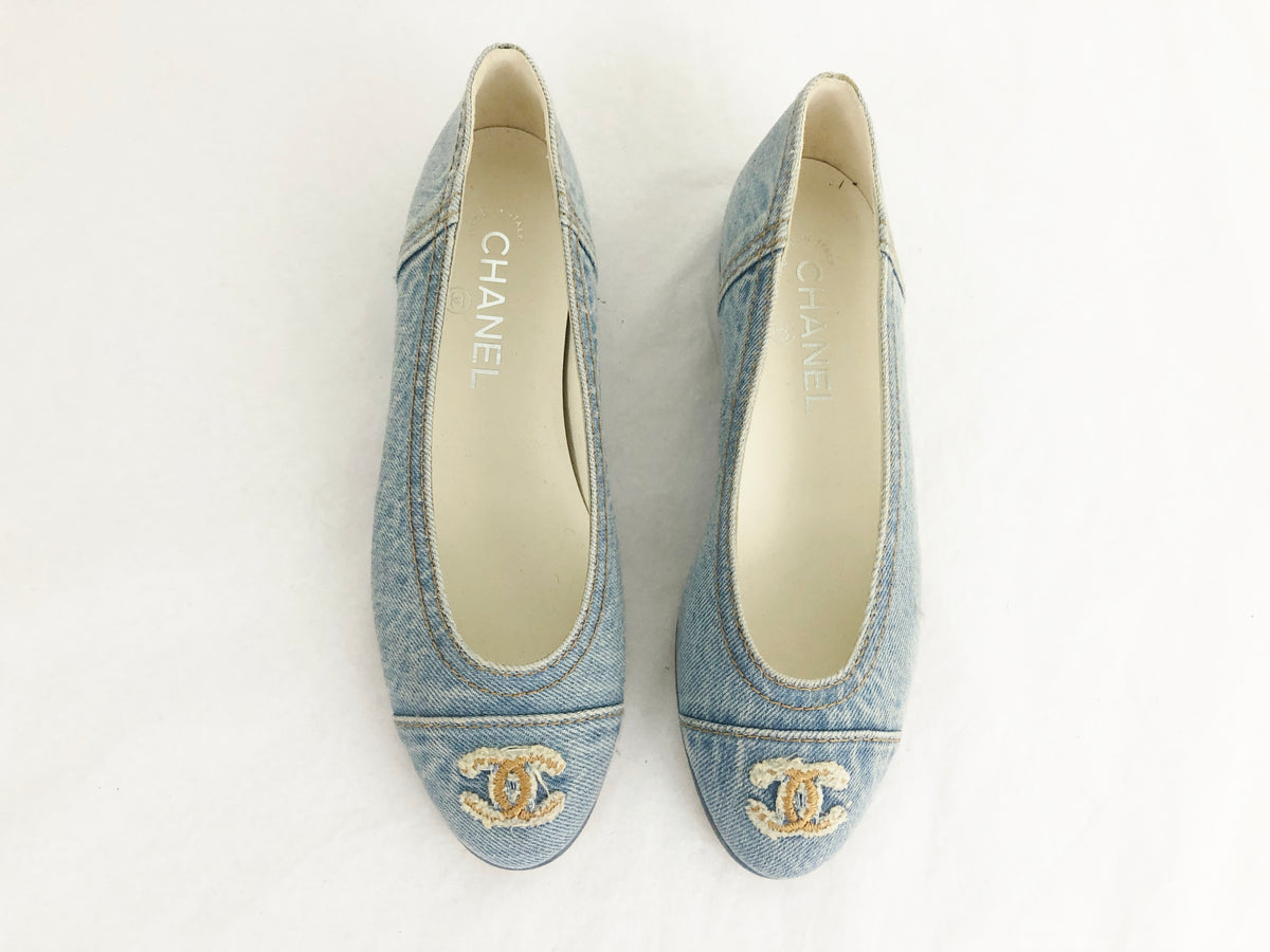 New Chanel Denim Ballet Flats Size – KMK Luxury Consignment