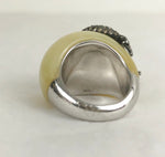 Jensen Stern 18K Opal & Diamond Ring Size 6.5