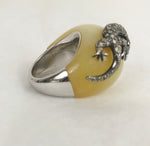 Jensen Stern 18K Opal & Diamond Ring Size 6.5