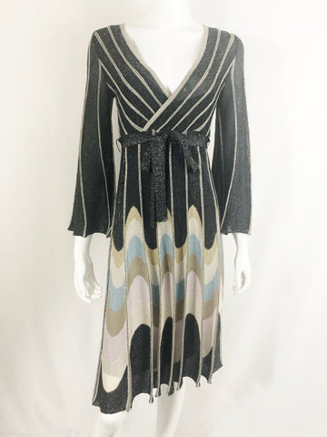 Missoni Metallic Wrap Dress Size 2