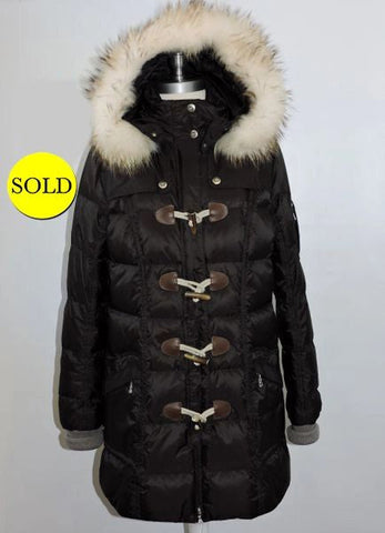 Bogner Kerry D-Down Coat With Fur Collar Size 12