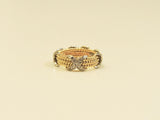 Tiffany & Co. Three-Row Rope & Diamond Ring Size 5