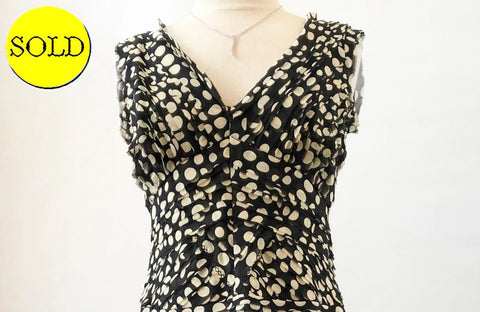Carolina Herrera Silk Polka Dot Dress Size 10