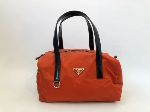 NEW Prada Tessuto Patent Leather Handle Bag