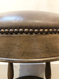 Lorts Leather Nailhead Barstool (4 Available Sold Separately)