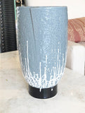 10 Inch Grey Glazed Vase