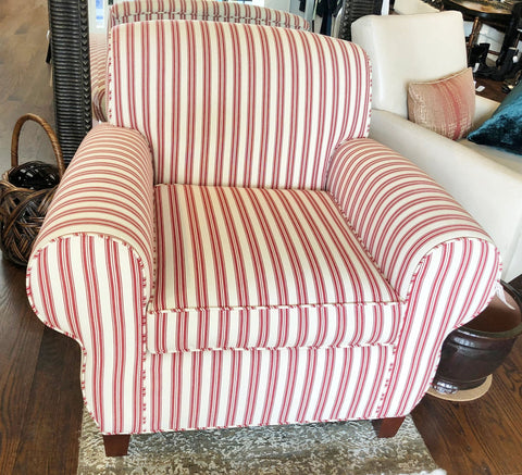 Upholstered Striped Club Chair 41X36X33