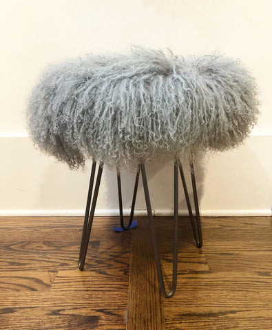 Le-Coterie Curly Lamb Stool