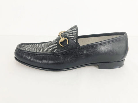 NEW Men's Gucci Horsebit Tweed & Leather Loafer Size 11