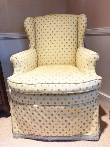 Yellow Wingback Chair Size 38"Hx28"Wx30"D