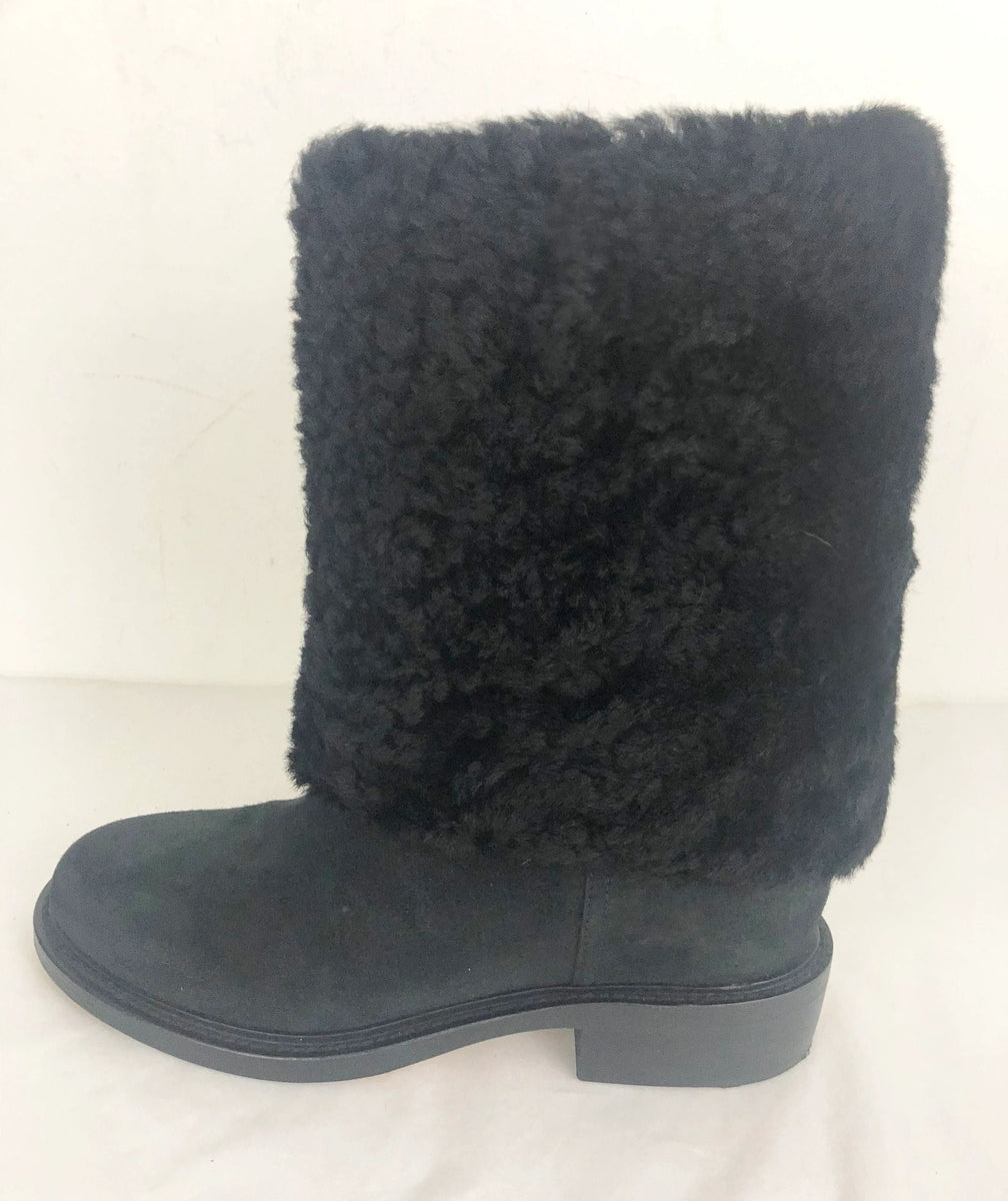 Chanel shearling boots best sale