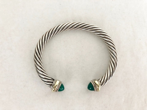 David Yurman Green Onyx Cable Bracelet