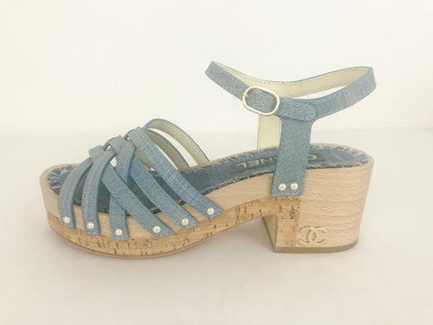 Denim Platform Sandal Size 7