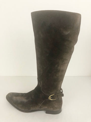 Collection Brown Suede Buckle Boots Size 7.5
