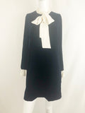 Sandro Black Velvet Bow Tie Dress Size 6