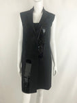 Victoria Beckham Sleeveless Dress with Patent & Fur Accent Size 6