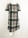 Line & Dot Wool Plaid Dress Size M