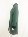 Algo Cashmere Coat with Fur Trim Size M