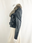 Escada Rabbit Lined Leather Jacket Size 4