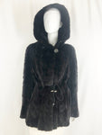 Mink Jacket with Hood Size S