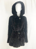 Mink Jacket with Hood Size S