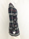 Courage B Plaid Overcoat w/Belt Size10