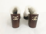 NEW Chanel Shearling Lined Clogs Size 8