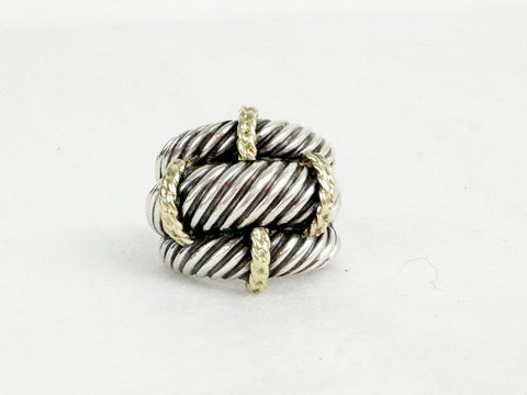 David Yurman 3 Row Cable Ring Size 7.5