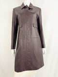 Jil Sander Brown Leather Trench Coat Size S / 6