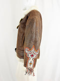 Etro Gina Shearling Embroidered Coat Size 2