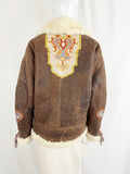 Etro Gina Shearling Embroidered Coat Size 2